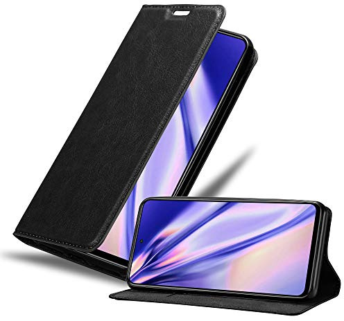 Cadorabo Hülle kompatibel mit Xiaomi RedMi Note 9 PRO/Note 9S aus Kunst Leder Flip Klappbare Magnetische [Kartenfächern] Cover Hülle für Xiaomi RedMi Note 9 PRO/Note 9S Tasche in Schwarz