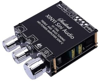 Carte D'amplificateur Bluetooth-Compatible, Module D'amplificateur Audio DC 5V-26V 2.0 Canaux 50W * 2 BLE5.0 Treble Bass AUX/U-Disk Audio APP Controller