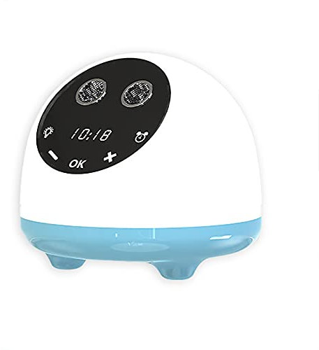 Despertador Usb Cargador Luz de Noche Función de Cuenta Regresiva 4 Niveles Brillo Ajustable Escritorio Reloj Mesilla de Noche Azul