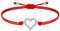 J.Endéar Bracelet Coeurs d'Amour pour Fille Enfants Bracelet Cordon Filigrane Tressé Fait à la Main en Argent Sterling 925 avec Zircone, Rouge