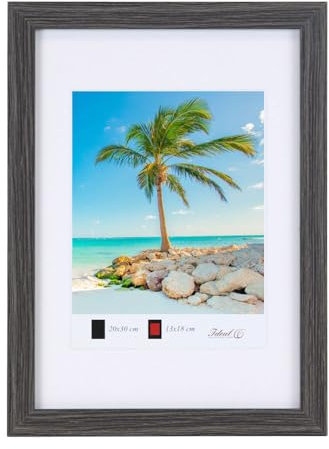 Holz Bilderrahmen Plexi Lifestyle Foto Rahmen Collage Wanddeko Poster HR25: Farbe: Grau | Format: 20x30