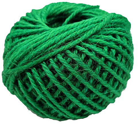 3-lagige, burgunderrote Jute-Schnur, Jute-Schnur, verschiedene Farben, Hanf, natürliche Schnur für Bastelarbeiten, Geschenke, Weihnachtsdekoration, Verzierungen, Hellgrün
