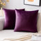 EMEMA Samt Kissenbezug Kissenhülle Dekorative Dekokissen Sofakissen Lendenkissen Wurfkissenbezug mit Verstecktem Reißverschluss Schlafzimmer Sofa 2er Set 45x45 cm Aubergine Lila