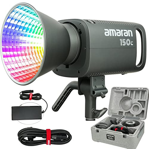 Aputure amaran 150C RGBWW LED-Videoleuchte 150 W CCT 2500 K bis 7500 K CRI 95+ TLCI 95+ mit Sidus Link APP-Steuerung Bowens Mount 360°HSI-Vollfarb-LED-Fotografiebeleuchtung.(Grau