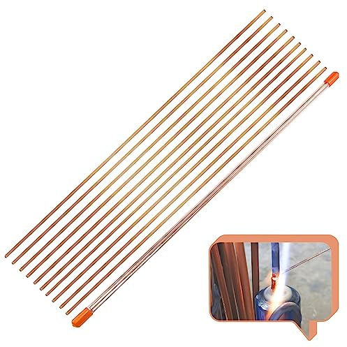 10 Varillas de soldadura de cobre, 40 cm, varilla de soldadura de cobre de fósforo a baja temperatura, soldadura de cobre HVAC, aditivos de soldadura para refrigeradores, tubos de cobre de aire
