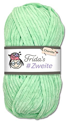 Frida's #Zweite Wolle 100g Chenille Wolle Amigurumi Stricken & Häkeln weich (07 - Mint)