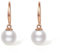 Ohrringe Perlen, Damen hängend PerlenOhrringe mit weiße Süßwasser perlen 7.5mm Ohrhänger aus Rose gold 18K Gold Gelbgold (750)