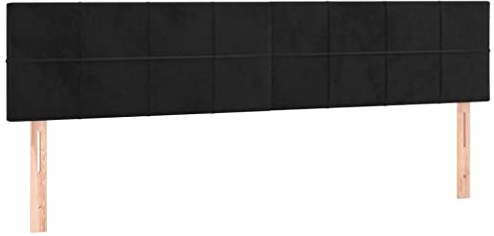 vidaXL Kopfteile Schwarz 180x5x78/88 cm Samt
