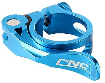 Aluminium Alloy Bike Seat Tube Clamp, 31.8mm & 34.9mm, Adjustable Quick Release (Blue)
