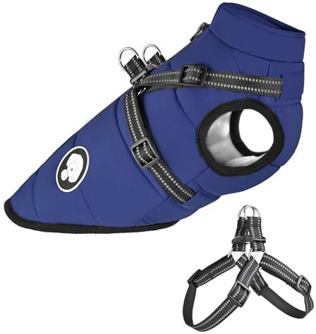 Dog Jacket with Harness, Waterproof Winter Dog Coat for Small Medium Large Dogs, Warm Dog Coat For Chihuahua Teddy Labrador French Bulldog