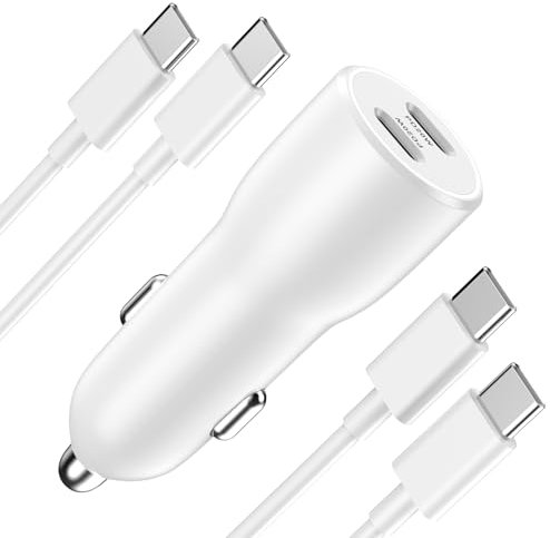 USB C Car Charger for iPhone 16, [MFi Certified] 40W Dual Type C iPhone 16 Car Charger Adapter Fast Charging with 2 Pack USB C Cable for iPhone 16/15 Pro Max, iPad Pro, Galaxy S25 S24 S23