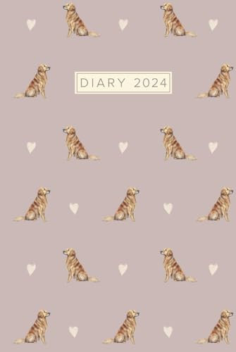 2024 Golden Retriever Diary Hardcover: Week to View Schedule Organiser & Planner