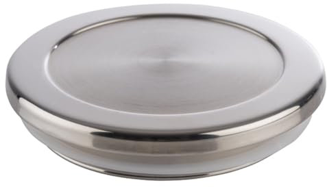 APS 82360 Deckel für Weck-Gläser, Deckel mit Silikondichtung, passend für Gläser mit Ø 10,5 cm, Höhe 2 cm, Edelstahl 18/8 (passend zu 82346 + 82347)