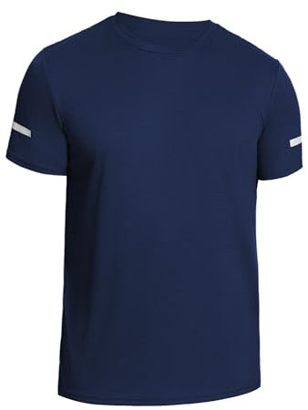 Weardear Sport T-Shirts für Herren Running Shirt Herren Kurzarm Laufshirt Kompression Schnelltrocknendes Trainingsshirt Fitness Shirt Herren Navy blau M