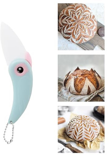 GOZINA Bread Lame, Ceramic Foldable Sourdough Lame Scoring Tool, Bread Dough Cutter Slashing Razor Tool, Slashing Cutter Tool for Homemade Bread Baking (Blue)