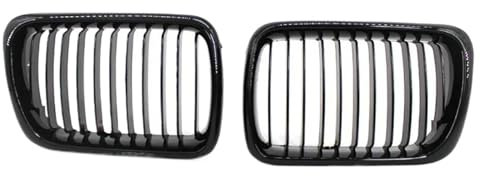 QQBIKP [Replacement] SCHWARZ E36 Kühlergrill ABS Front Ersatzhaube Nierengrill for BMW E36 97 98 99 for BMW 318i 323i 325i 320i 328i (Color : Gloss Black)