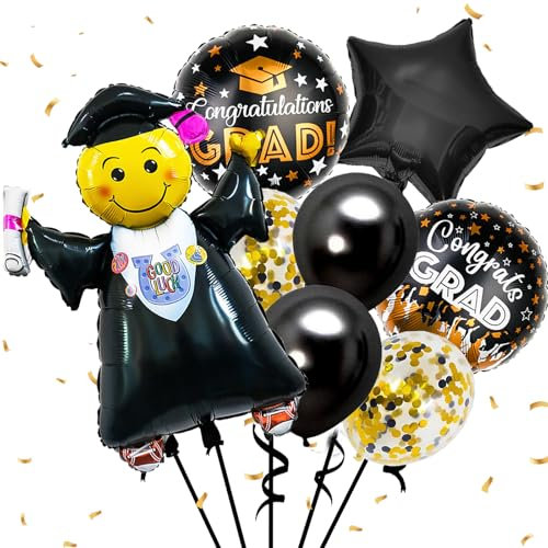 AUNGKWANG 8 Stück Abschluss-Luftballons, Abschluss-Folienballons für Frauen, Abschluss-Ballon-Set, Abschluss-Party-Dekorationen, Schulabschluss-Zeremonie, Abschluss-Zertifikat, Geschenk-Dekorationen
