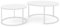 GREKPOL Couchtisch 2er Set - Runde Couchtische 48x70 + 42x50 cm - Rund Couchtisch Weiß Glanz - Coffee Table - Kafeetisch