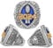 2024 Fantasy Football Championship Ring mit Holzkisten Rugby FFL League Champion Ringe Souvenir Geschenke für Fan -Freunden Büro Schränke Ornamente,12#