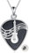 POPLYKE Gitarre Pick Halskette 925 Sterling Silber Musik Halskette Schwarz Onyx Gitarre Halskette Musiker Schmuck für Männer Damen