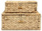 Suerhatcon Water Hyacinth Storage Baskets with Lid, 2 Pack Handwoven Storage Boxes for Bathroom Nursery Bedroom Underbed