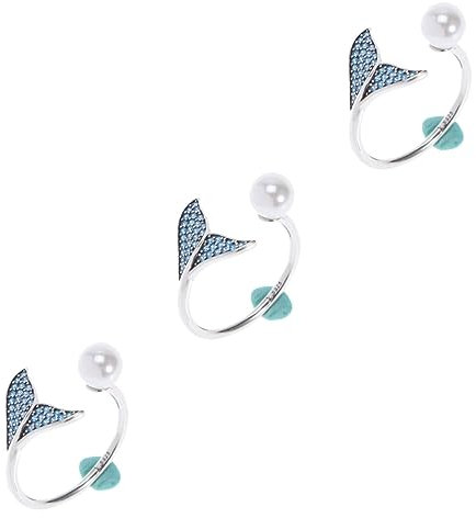 SOIMISS 3stücke Mermaid Muster Aus Sterlingsilber Verstellbar Und Charmant Für Damen Perlenschmuck Für Besondere Anlässe Und Tägliches Tragen Umweltfreundliches Material