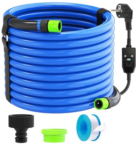 XDOVET Beheizter Wasserschlauch für Wohnmobil,beheizter Trinkwasserschlauch mit Frostschutz bis -42,7 ℃,Schnellanschluss Set 5/8 Zoll Innendurchmesser,Länge 25 ft (7,6 m)