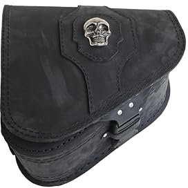 Sako - S637 Mit Dekorativem Totenkopf - Motorrad Satteltasche Für Die Linke Seite - 27 x 10 x 35 cm, 5 Liter