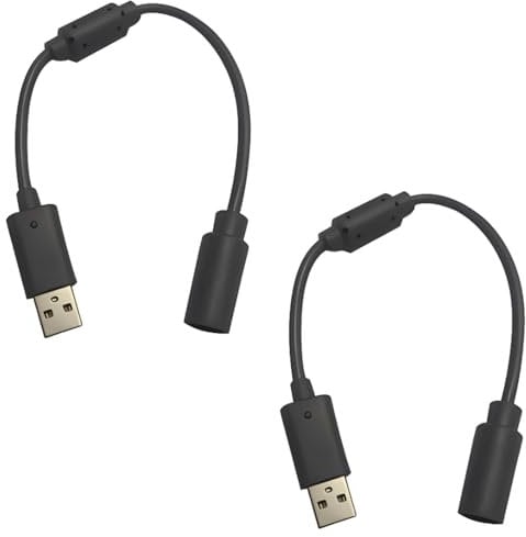 PMTFUMY 2-Pack Premium Breakaway USB Cables for Xbox One/Series X|S, Xbox 360 & PC - Essential Replacement for Thrustmaster, Logitech G920 & More Steering Wheels Black