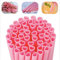 Lot de 100 pailles réutilisables en plastique en forme de cœur avec brosse de nettoyage pour la Saint-Valentin, les bars, les cafés, les restaurants, les fêtes (chaque pièce est emballée