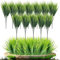 YANGWEN Hierba Artificial de Plástico, 12 Piezas Artificial Planta Hierbas Artificiales Hierba Plástico Verde Falso Arbusto para Exterior Jardín Veranda Decoración