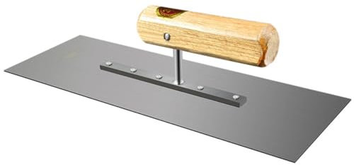 SEWOART Betonglättkelle Aus Manganstahl Mit Holzgriff Flaches Werkzeug Für Betonverteilung Lange Lebensdauer Und Robuste Qualität