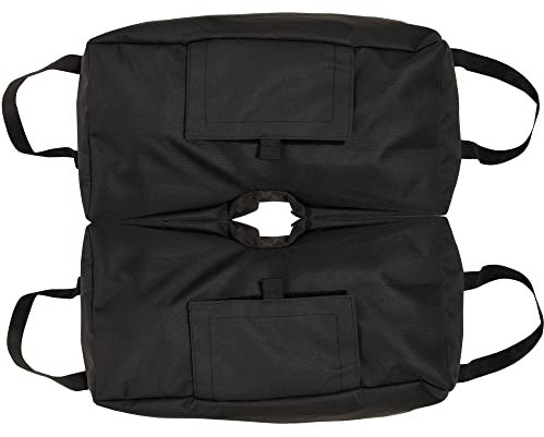 Outsunny Set 2 Basi per Ombrellone a Sacco Riempibile con 50 kg di Sabbia, Basamenti per Ombrellone con Maniglie e Paletta in Plastica e Tessuto Oxford, 50x25x18 cm, Nero