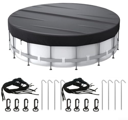 Heavy Duty Round Pool Cover Designed for Compatibility with Various Outdoor Items Including Hot Tubs (12FT)