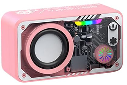 Audio avec lumière LED - Haut-parleur extérieur sans fil - Son stéréo riche - Son surround 3D - Boombox - Haut-parleur sans fil de style robot - LED colorée - Pour plage, fête, camping
