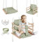 MAMOI® Babyschaukel, Schaukel Indoor, Holzschaukel für Baby und Kinder, Kinderschaukel, Schaukeln aus Holz, Kleinkinderschaukel für kinderzimmer und türrahmen, 3 in 2