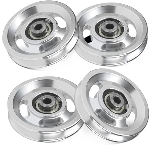 DBREAKS 4 Stück 95mm Seilrolle Aluminiumlegierung Umlenkrolle 300kg | Leichtgängige Seilführung, für Sportgeräte und Garagentor-Rollensysteme, Gym Krafttraining Zubehör