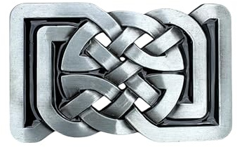 Patch Nation Silberne Gürtelschnalle mit gedrehtem keltischem Knoten, nordische Rune, Amulett, Metall