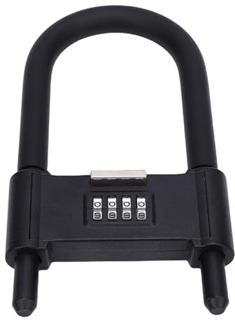 Jiawu Cadenas à Combinaison à 4 Chiffres en Forme de U Haute Résistance avec étui en Silicone – Cadenas à Anse Longue pour Vélo/moto/scooter – Matériau en Alliage de Zinc