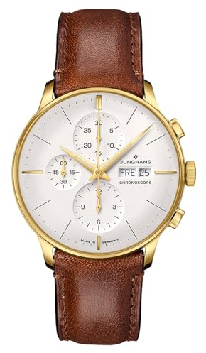 JUNGHANS Meister Chronoscope Herrenuhr Automatic Braun/Goldfarben