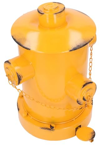 Jiawu Poubelle de Bouche d'incendie, Poubelle à Pédale de Conception Vintage en Fer, Industrielle avec Seau Intérieur pour la Cuisine de la Maison de Jardin Extérieur Intérieur (YELLOW)