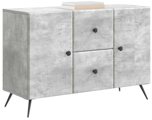 vidaXL Sideboard Betongrau 89 x 34,5 x 60 cm Holzwerkstoff, Wohnzimmer, Rechteckiger Moderner Sideboard, Viel Stauraum, Verstellbarer Organizer, Stilvolle Lösung