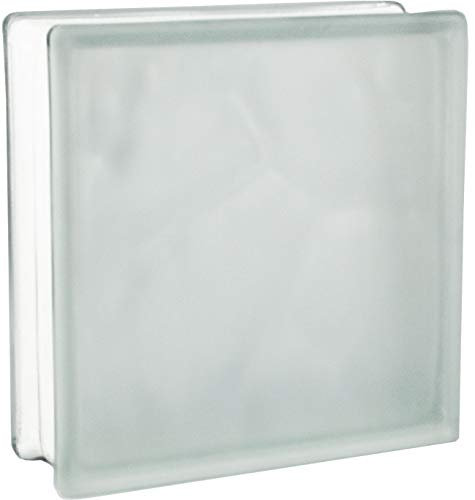 Design Glasbaustein Wolke zweiseitig satiniert 24 x 24 x 8 cm - 4 Stück