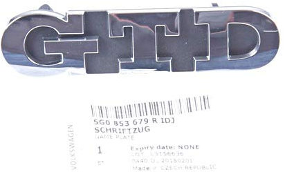 Genuine VW GTD Front Grill Badge Emblem Chrome - 5G0853679R IDJ