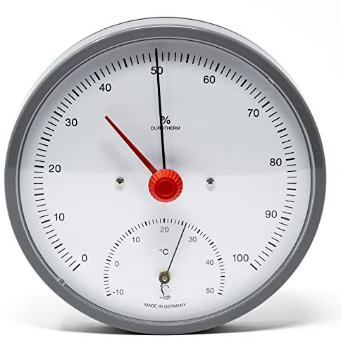 Fischer 5098.00 - LUFFT Klimamesser für Innen - 150mm Hygrometer und Bimetall-Thermometer aus Edelstahl Made in Germany