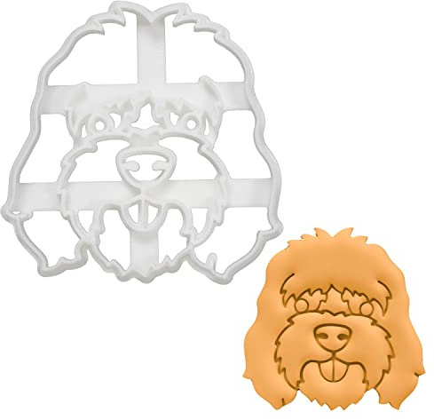 BAKERLOGY Cockapoo Face Cookie Cutter - Detailed Biscuit Cutter Design for Baking and Crafts, Ideal on Fondant, Dough, Clay