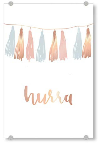 artboxONE Acrylglasbild 30x20 cm Fashion Hurra Bild hinter Acrylglas - Bild feiern Freude