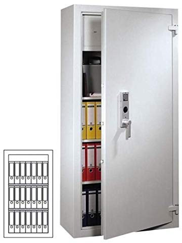 Müller Safe DK 125 Sicherheits Aktenschrank, Mechanisches Kombinationsschloss ZKS anstatt des Doppelbartschlosses, Klasse S2 nach EN 14450, H125xB70xT50 cm, 210 kg