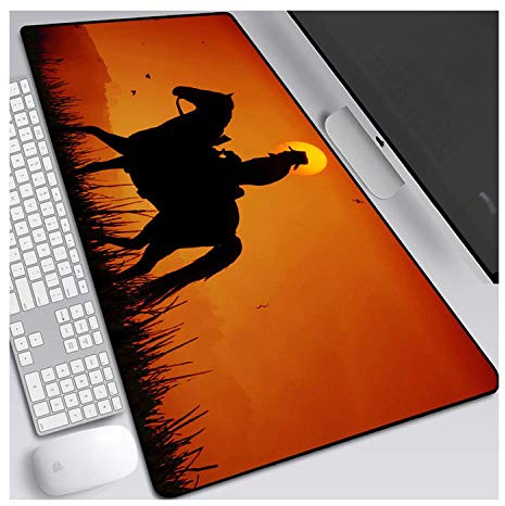 ITBT Red Dead Tappetino per XXL Mouse da Gioco - Gaming Mousepad Extra Grande 900 x 400mm - Pad 3mm con Base in Gomma Antiscivolo - Spessore 3mm Anime Tappetino Mouse, C