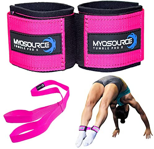 Tumble Pro X Knöchelriemen – Cheerleading, Gymnastik Tumble Training Defrogger hält die Knöchel beim Stunting und Rückenstutzen, Handspring Skills Training – verstellbar (Rosa)